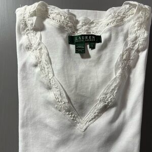 Ralph Lauren White Top with Lace Detail